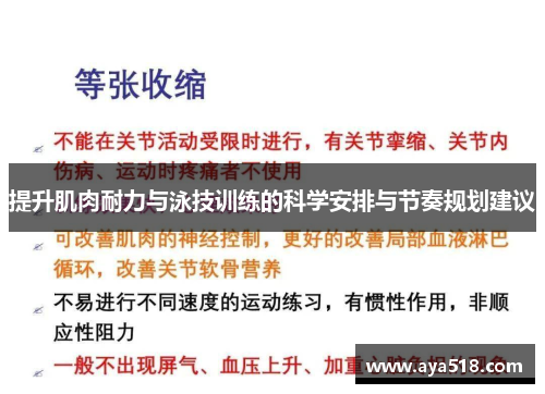 提升肌肉耐力与泳技训练的科学安排与节奏规划建议